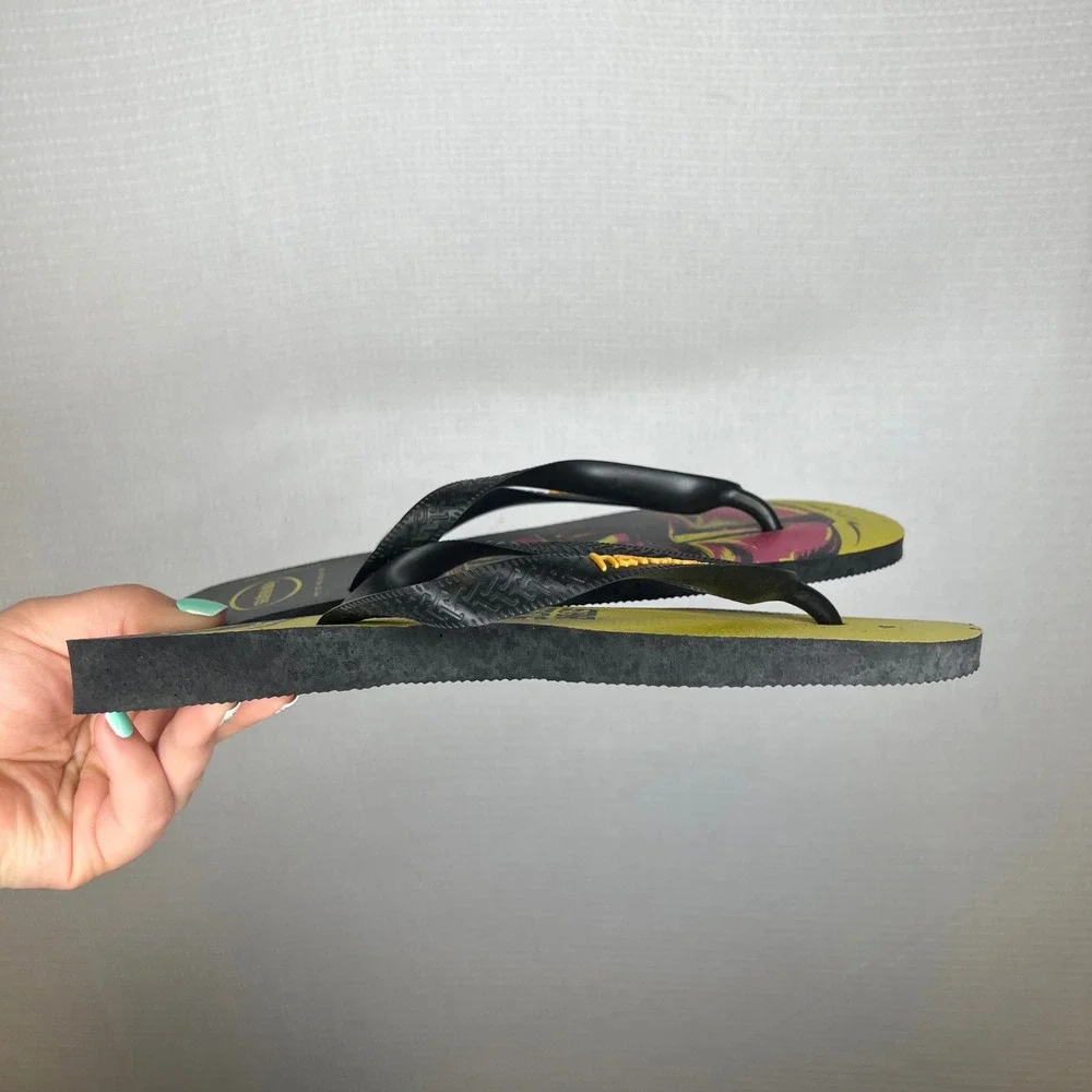Havaianas Star Wars Darth Vader Flip Flops Mens 9/10 Yellow Black Sandals Brazil
